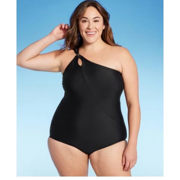 Lands' End Other - NWT Land’s End UPF 50 Full Coverage Tummy Control One Shoulder One Piece Suit